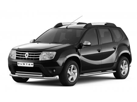 Защита переднего бампера двойная d51/63мм Renault Duster (нерж)